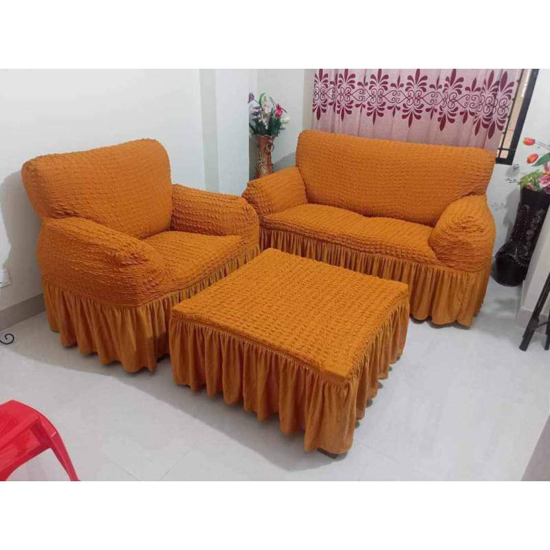 Picture of Sofa cover 2+2+1=5 seater stitch Spandex fabrics by new classical made by tourkey Rust