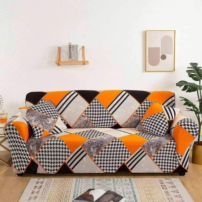 Picture of Premium Luxury China Magic printed stretchable fabrics sofa cover 2+2+1 Multicolor