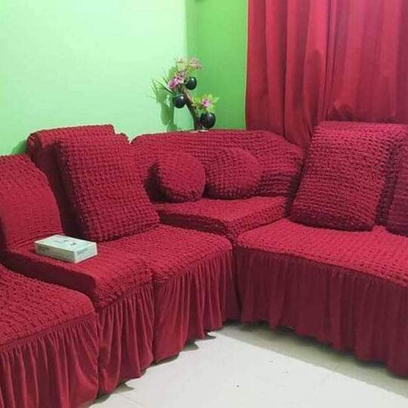 Picture of Sofa cover 2+2+1=5 seater stitch Spandex fabrics by new classical made by tourkey Maroon