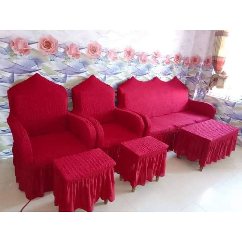 Picture of Sofa cover 2+2+1=5 seater stitch Spandex fabrics by new classical made by tourkey Maroon