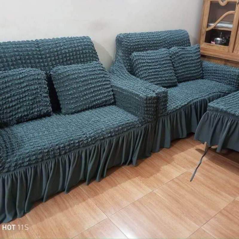 Picture of Sofa cover 2+2+1=5 seater stitch Spandex fabrics by new classical made by tourkey Dark Ash