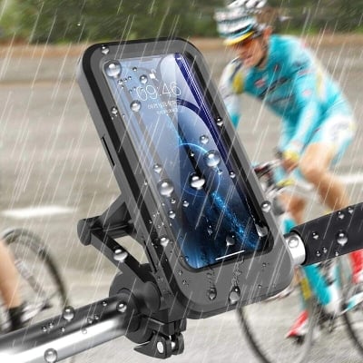 Picture of Waterproof TPU Touch Screen 360° Universal Adjustable Motorcycle Phone Mount Holder for Motorcycle and Bicycle - Black