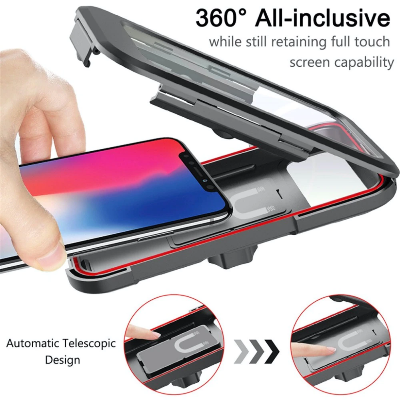 Picture of Waterproof TPU Touch Screen 360° Universal Adjustable Motorcycle Phone Mount Holder for Motorcycle and Bicycle - Black