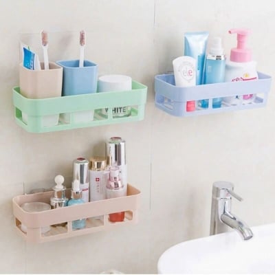Picture of Bathroom Shelves Wall Mounted Plastic 1 pic - Toothbrush Holder - Multicolor