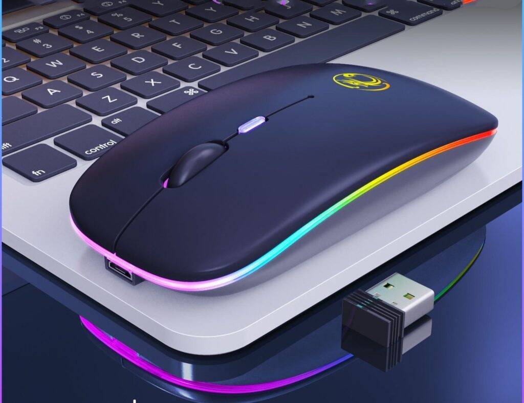 Picture of Elite Advanced Wireless RGB Mouse with Adjustable DPI, Silent Click Technology, and USB Nano Receiver - Black