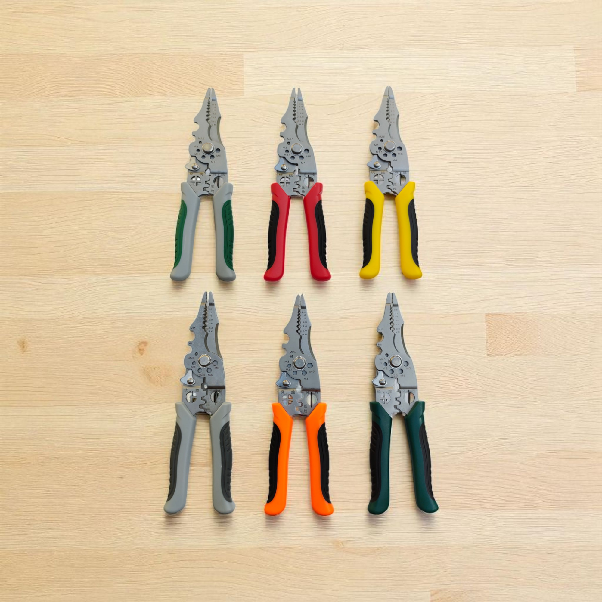 Picture of Colourful Professional Grade Wire Cutting, Clamping, and Crimping Toolset with Integrated Switch