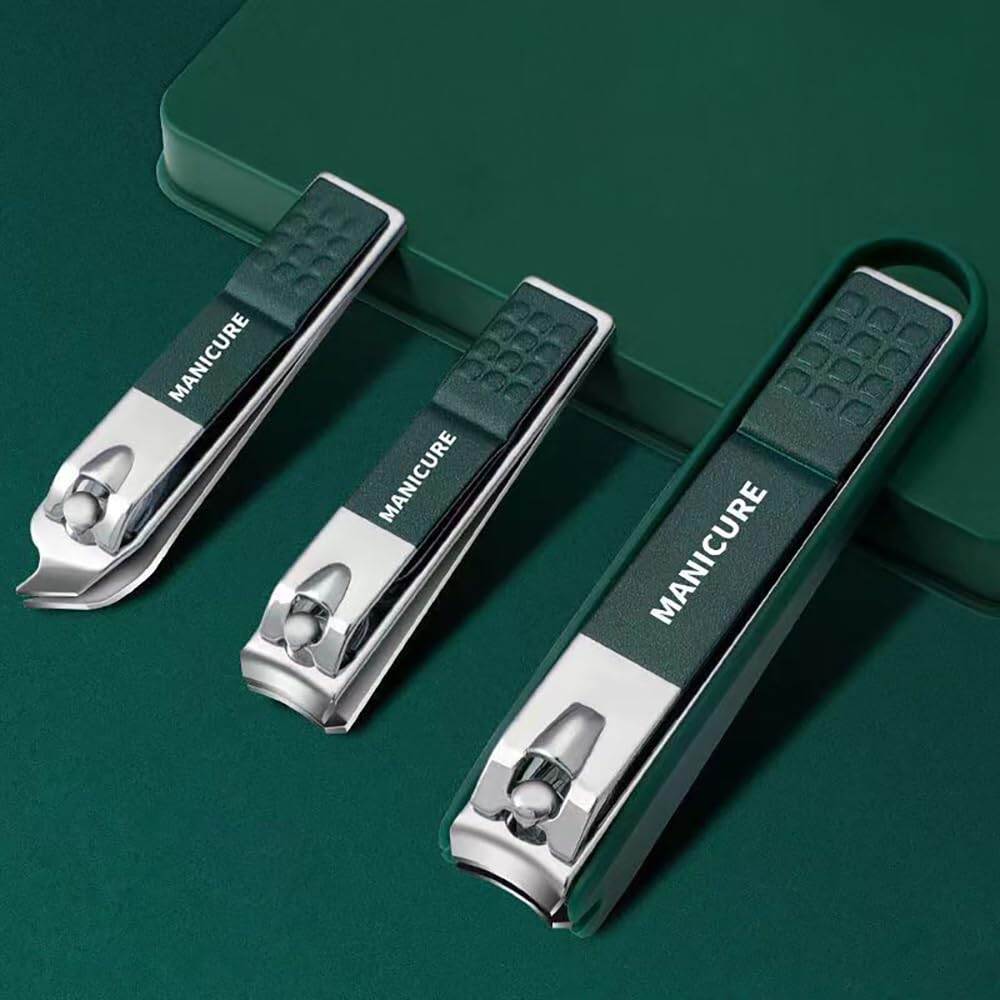 Picture of Nail Care Deluxe Grooming Kit – 4-Piece Stainless Steel Nail Clippers, Angled Precision Trimmer, Nano Glass File and Protective Case