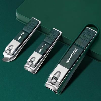 Picture of Nail Care Deluxe Grooming Kit – 4-Piece Stainless Steel Nail Clippers, Angled Precision Trimmer, Nano Glass File and Protective Case