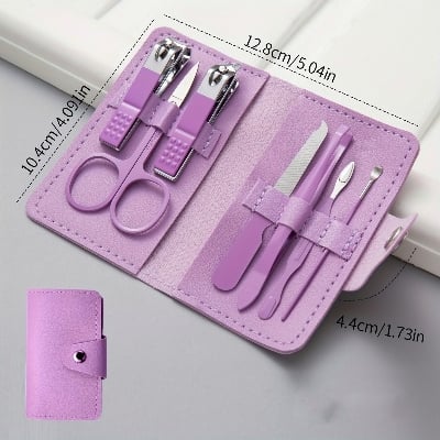 Picture of 7 PCS Premium Nail Care Tool Set for Fingernail and Toenail Maintenance