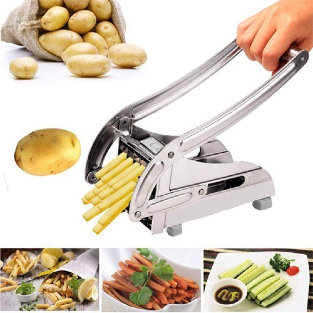 Picture of FryMaster Heavy-Duty Stainless Steel French Fry Cutter and Potato Slicer for Restaurant and Home Use - Multicolor