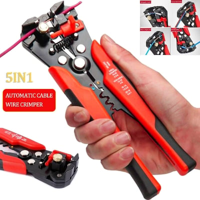 Picture of WireMaster Precision Self-Adjusting Cable Stripper and Terminal Crimping Pliers - Multicolor