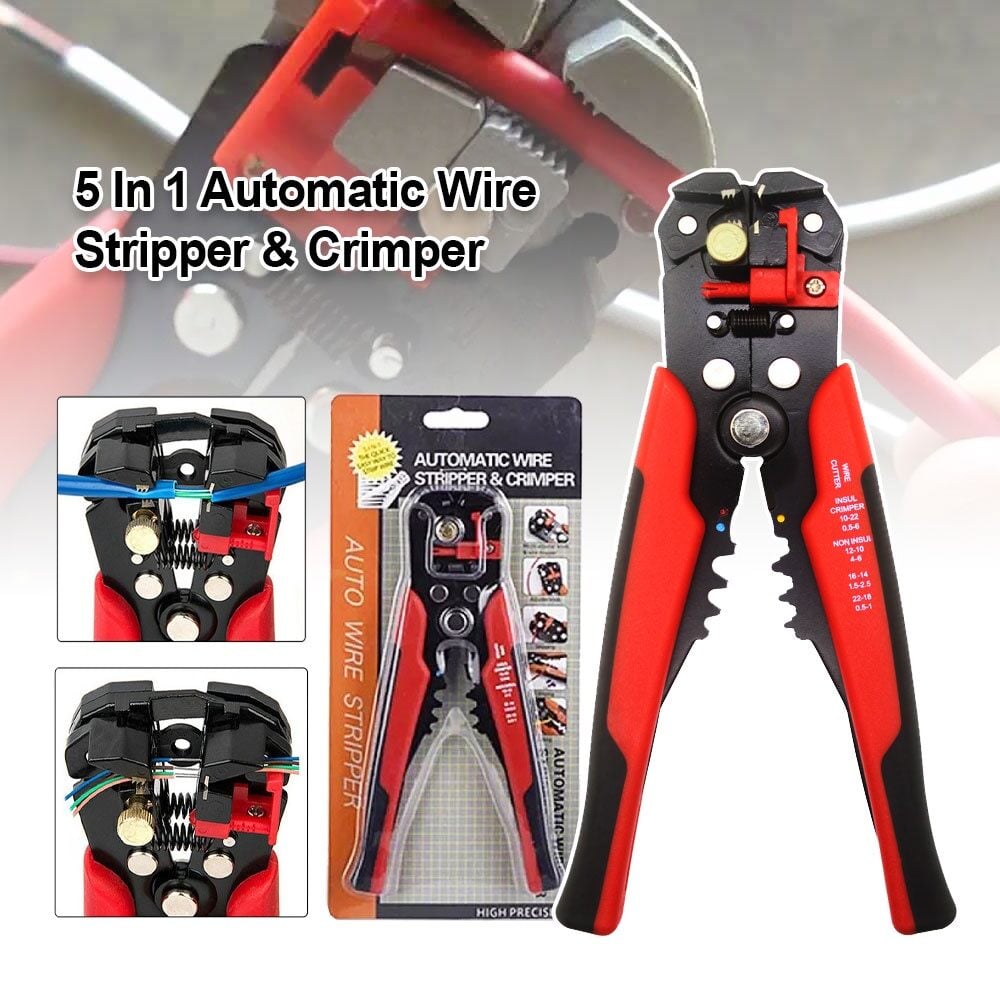 Picture of WireMaster Precision Self-Adjusting Cable Stripper and Terminal Crimping Pliers - Multicolor