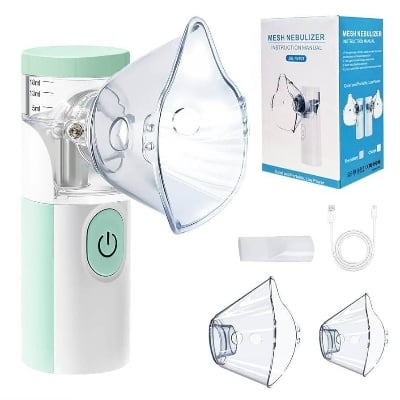Picture of W-203 Rechargeable Handheld Nebulizer Inhaler with Adjustable Atomization and Dual Masks