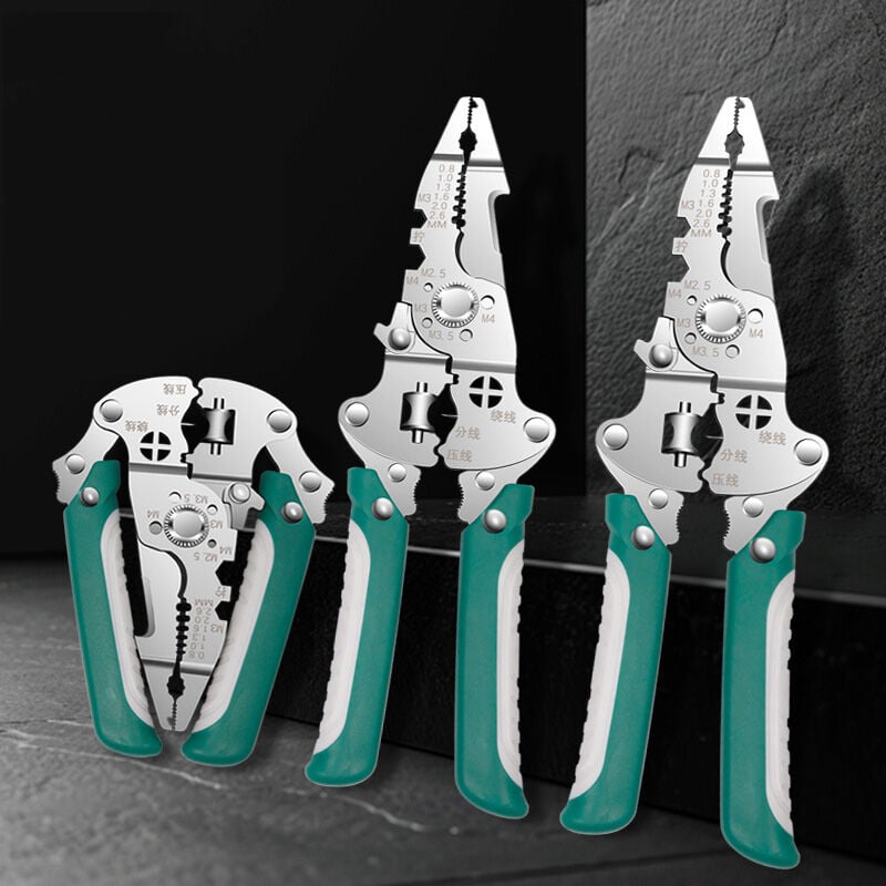 Picture of MultiGrip Heavy-Duty Electrical Wire Cutter, Stripper & Terminal Crimping Pliers - Multicolor