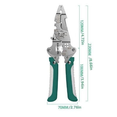 Picture of MultiGrip Heavy-Duty Electrical Wire Cutter, Stripper & Terminal Crimping Pliers - Multicolor
