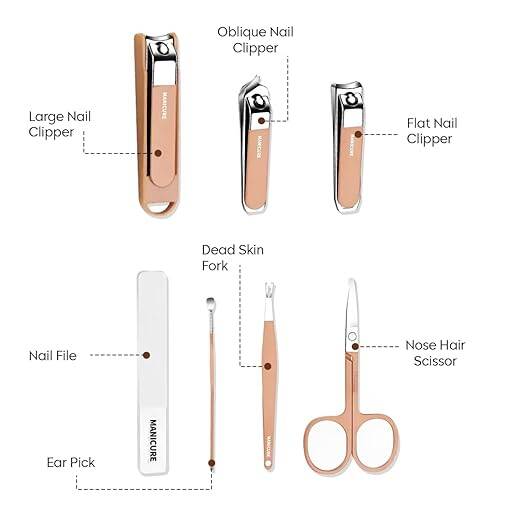 Picture of 7 in 1 Professional Nail Care and Personal Grooming Tool Set for Men & Women - Multicolor