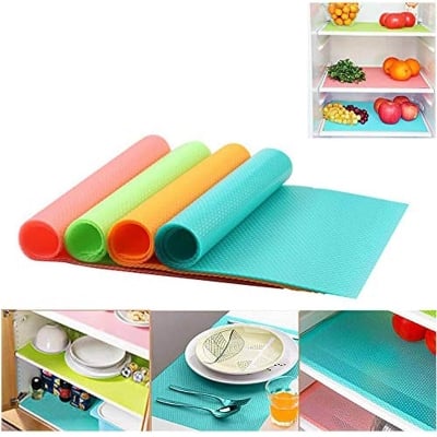 Picture of FreshGuard Hygienic Fridge Shelf Protector Mats – Waterproof Anti-Stain Refrigerator Drawer Liner Set