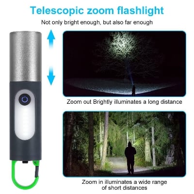 Picture of CampGlow Compact Outdoor Emergency Light with Magnetic Base, Hanging Clip & Soft LED Illumination - Multicolor