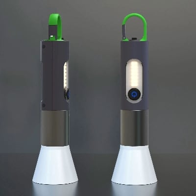 Picture of CampGlow Compact Outdoor Emergency Light with Magnetic Base, Hanging Clip & Soft LED Illumination - Multicolor
