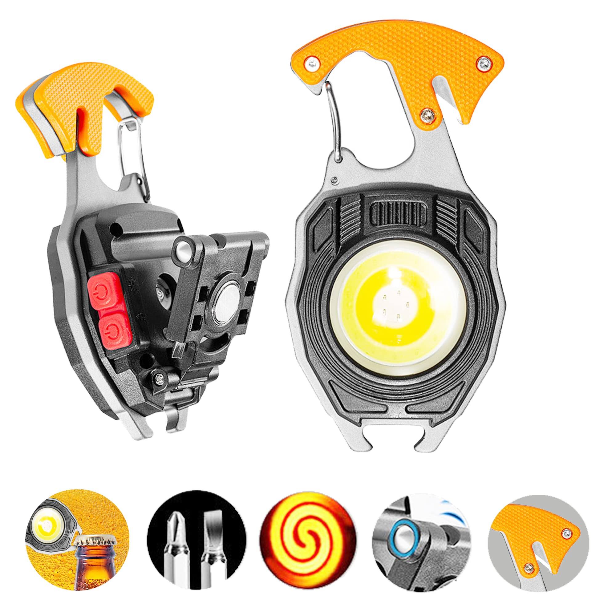 Picture of 15 Functions Multifunctional COB LED Rechargeable Camping Work Light with Plasma Lighter, Screwdriver Set & Survival Whistle