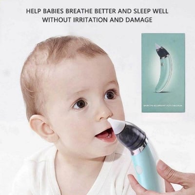 Picture of Baby Nasal Aspirator Electric Nose Cleaner with 5 Suction Levels, USB Rechargeable, Soft Silicone Tips for New-borns & Toddlers - Multicolor