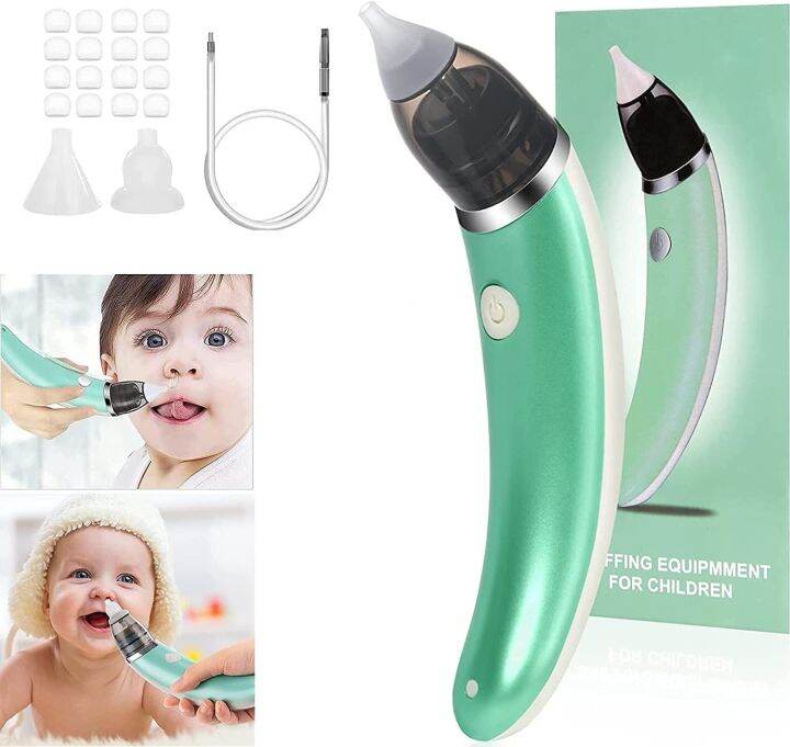 Picture of Baby Nasal Aspirator Electric Nose Cleaner with 5 Suction Levels, USB Rechargeable, Soft Silicone Tips for New-borns & Toddlers - Multicolor