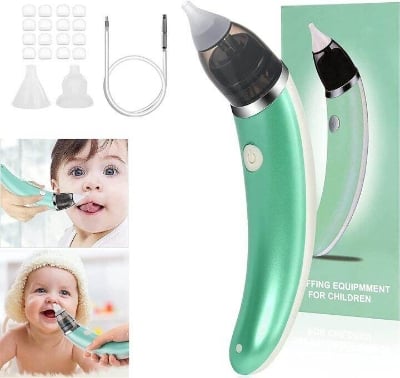 Picture of Baby Nasal Aspirator Electric Nose Cleaner with 5 Suction Levels, USB Rechargeable, Soft Silicone Tips for New-borns & Toddlers - Multicolor