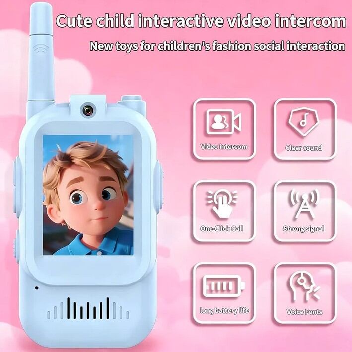 Picture of Kids Video W@lkie T@lkie HD Camera Two-Way Communication Toy with 2.0" IPS Display & Type-C Rechargeable Battery - Multicolor