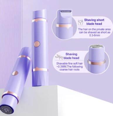 Picture of Electric Hair Removal Device Dual Head Rechargeable Facial & Body Hair Trimmer for Women