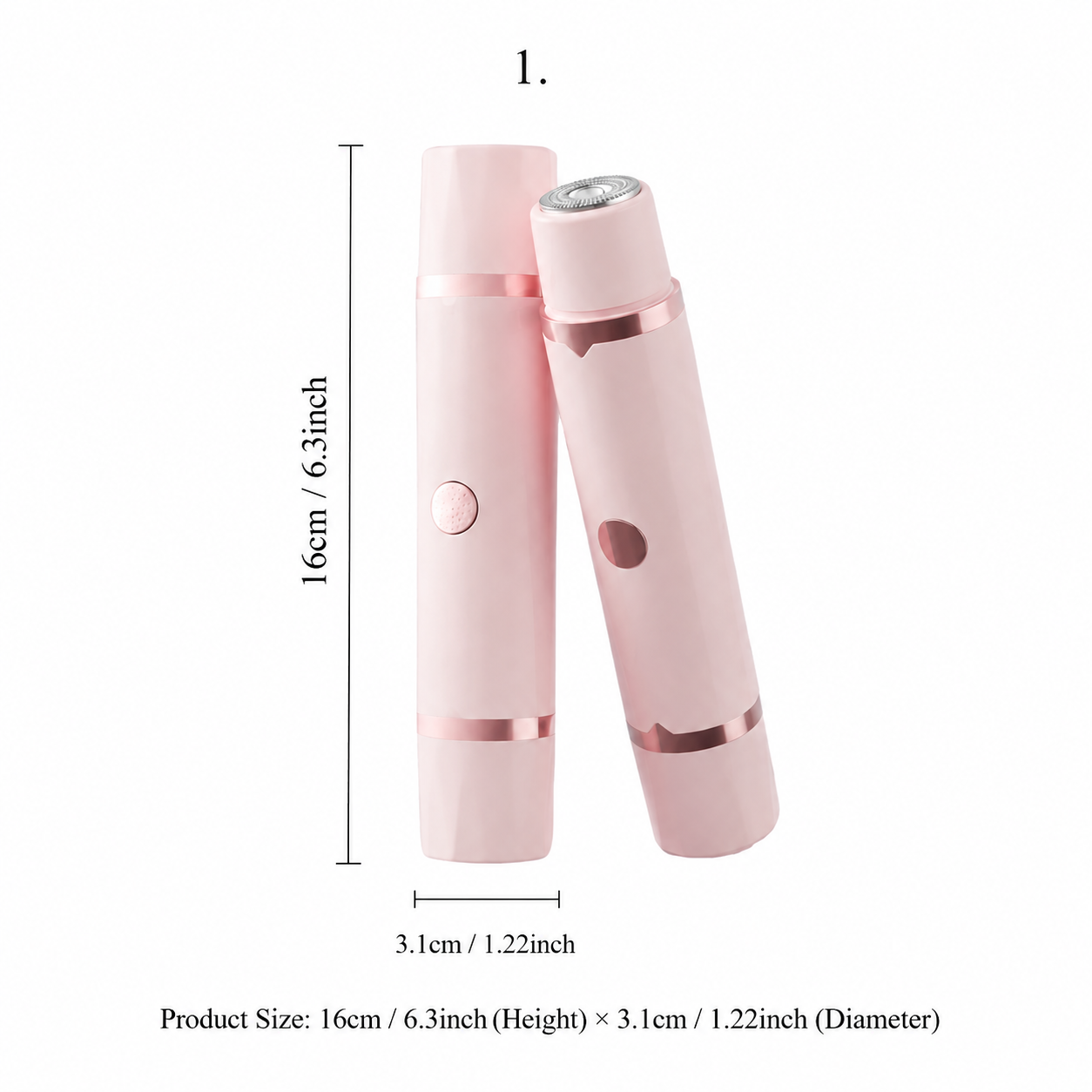 Picture of Electric Hair Removal Device Dual Head Rechargeable Facial & Body Hair Trimmer for Women