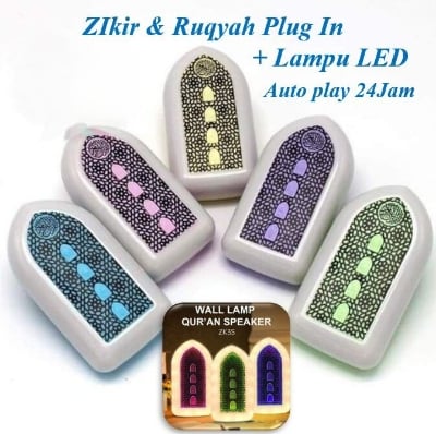 Picture of Quranic LED Zikr Plug Speaker with 24-Hour Auto Play, Ruqyah, Surah & Selawat Audio - Multicolor