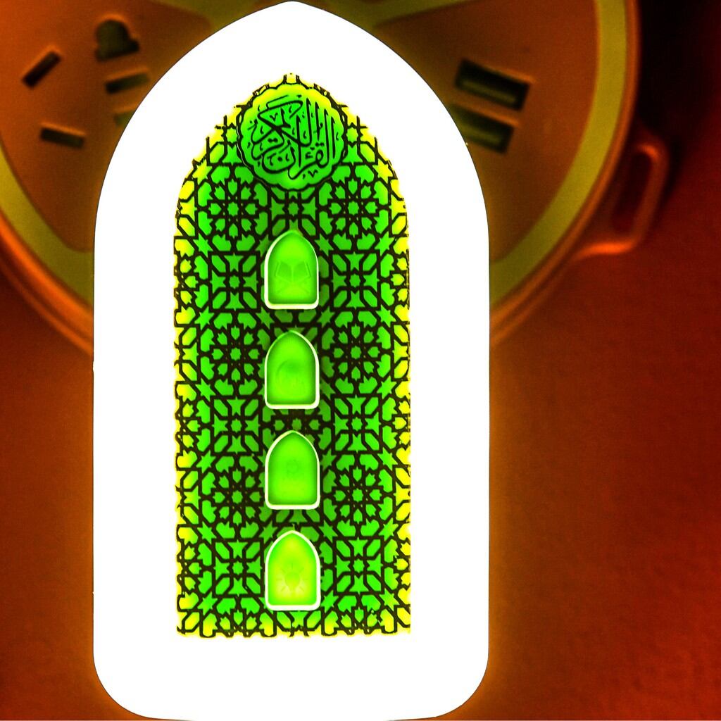Picture of Quranic LED Zikr Plug Speaker with 24-Hour Auto Play, Ruqyah, Surah & Selawat Audio - Multicolor