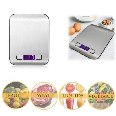 Picture of KitchenPro Digital Food Kitchen Scale with High Precision LCD Display & Tare Function (5kg Capacity) - Multicolor