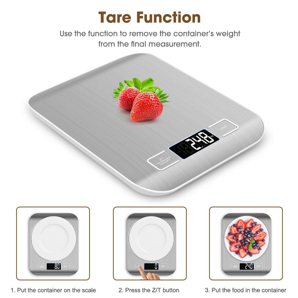 Picture of KitchenPro Digital Food Kitchen Scale with High Precision LCD Display & Tare Function (5kg Capacity) - Multicolor
