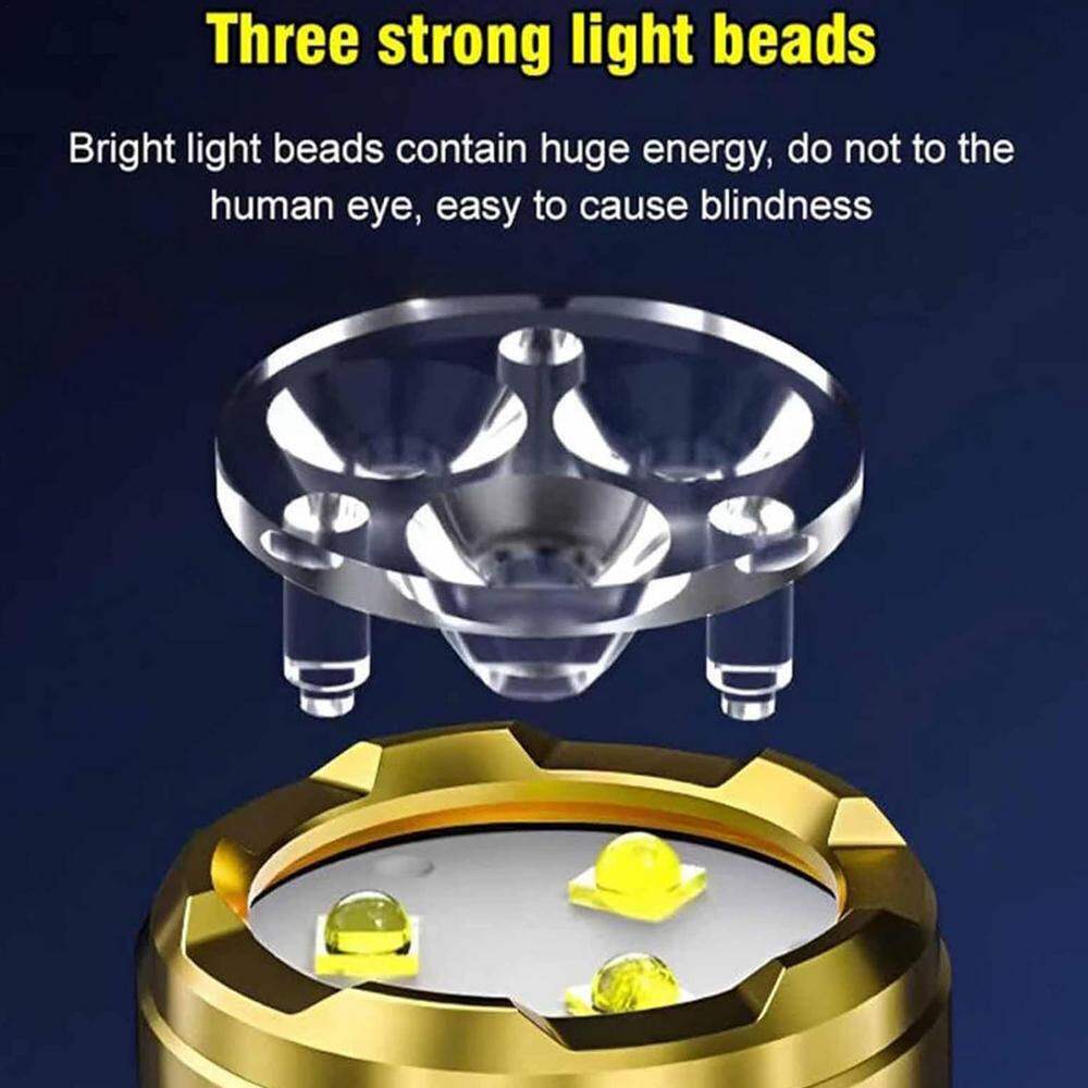 Picture of Mini LED Flashlight USB Rechargeable High Power Tactical Torch with 5 Lighting Modes - Multicolor