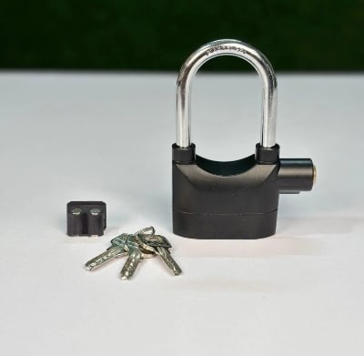 Picture of Alarm Lock Smart Security Padlock with 110dB Loud Alarm, Shock Sensor & 3 Keys - Multicolor