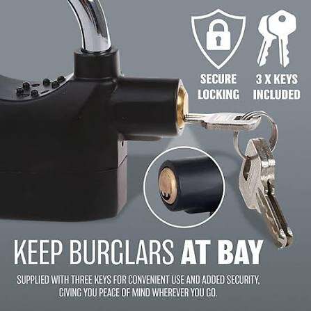 Picture of Alarm Lock Smart Security Padlock with 110dB Loud Alarm, Shock Sensor & 3 Keys - Multicolor
