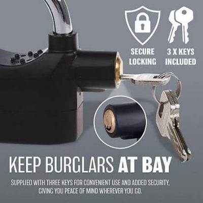Picture of Alarm Lock Smart Security Padlock with 110dB Loud Alarm, Shock Sensor & 3 Keys - Multicolor