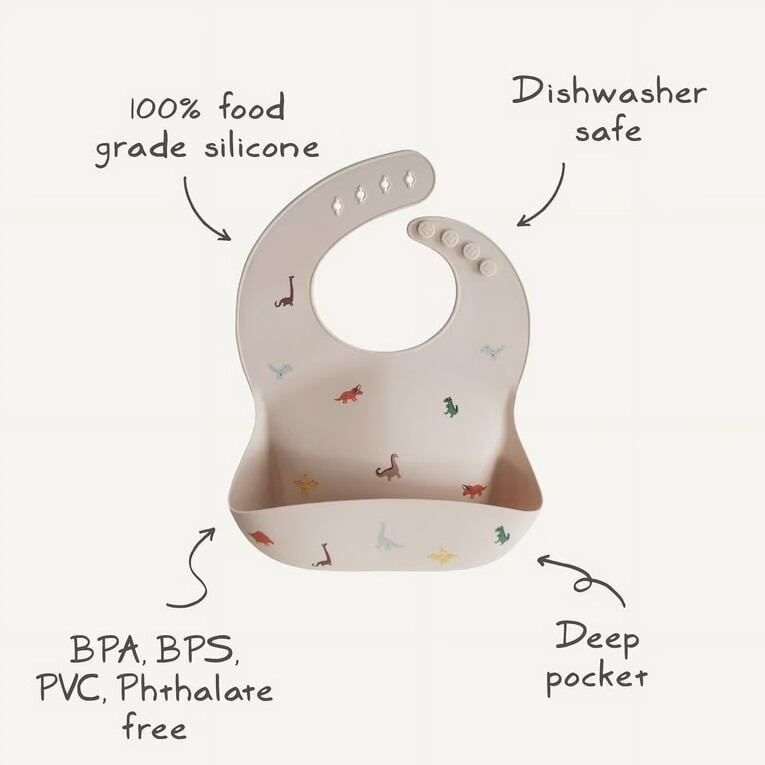 Picture of BabyBib BPA-Free Adjustable Silicone Baby Bib for Mess-Free Self Feeding - Multicolor (1-2yrs)