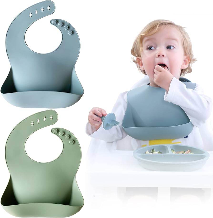 Picture of BabyBib BPA-Free Adjustable Silicone Baby Bib for Mess-Free Self Feeding - Multicolor (1-2yrs)
