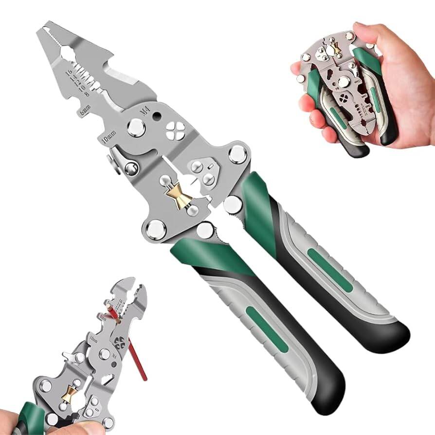 Picture of Foldable Wire Cutter Professional Multifunction Wire Cutter Crimping Pliers for Electricians - Multicolor