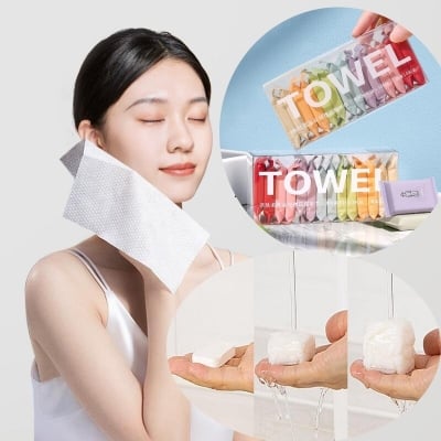 Picture of Magic Tissue Compressed Towel Portable Coin Tissue – 100% Natural Plant Fibre Travel Cleaning Wipes 14 pcs