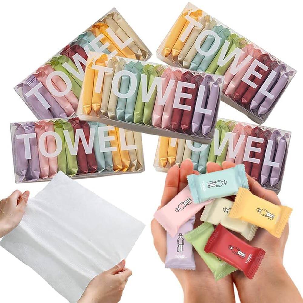 Picture of Magic Tissue Compressed Towel Portable Coin Tissue – 100% Natural Plant Fibre Travel Cleaning Wipes 14 pcs