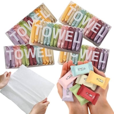 Picture of Magic Tissue Compressed Towel Portable Coin Tissue – 100% Natural Plant Fibre Travel Cleaning Wipes 14 pcs