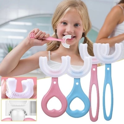 Picture of Baby U-Shape Toothbrush 360° Soft Silicone Kids Training Toothbrush for Toddlers Oral Care - Multicolor