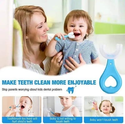 Picture of Baby U-Shape Toothbrush 360° Soft Silicone Kids Training Toothbrush for Toddlers Oral Care - Multicolor