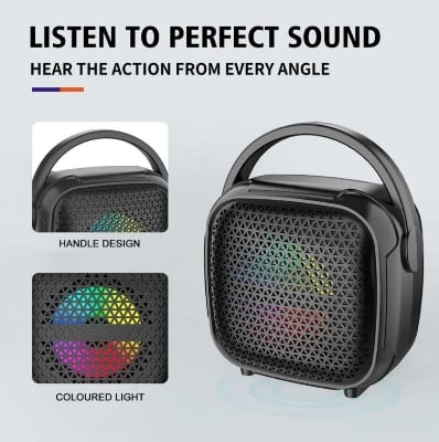 Picture of GTS-2009 Portable Bluetooth Karaoke Speaker with Dual Wireless Microphones & RGB LED Light - Multicolor