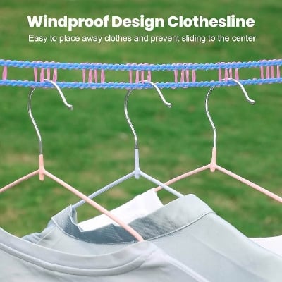 Picture of Magic Clothes Line 5 Meter Portable Travel Laundry Drying Rope with Anti Slip Hook Design - Multicolor