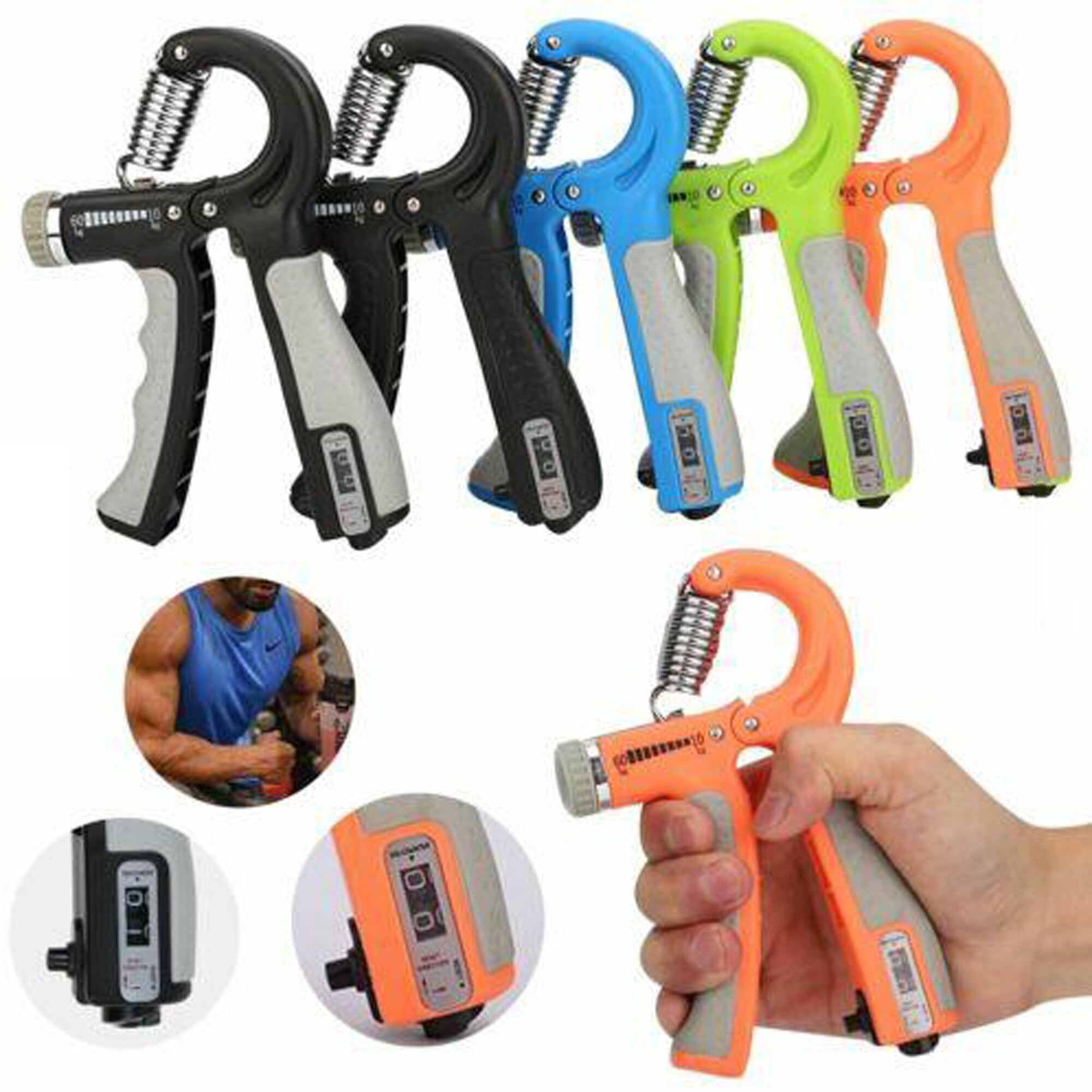 Picture of PowerGrip Adjustable Hand Gripper with Digital Counter & Resistance Trainer