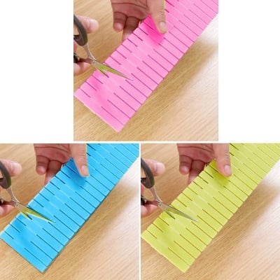 Picture of Drawer Organizer 4 pcs Adjustable Storage Divider Set for Kitchen, Makeup, Socks, Underwear & Office Supplies - Multicolor